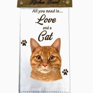 Orange Tabby cat Kitchen Towel ES Pets